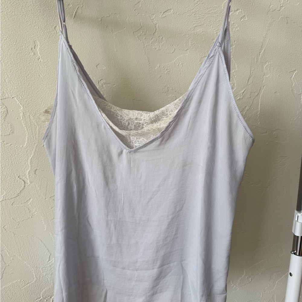 Free People Soft Gray Lace Chemise